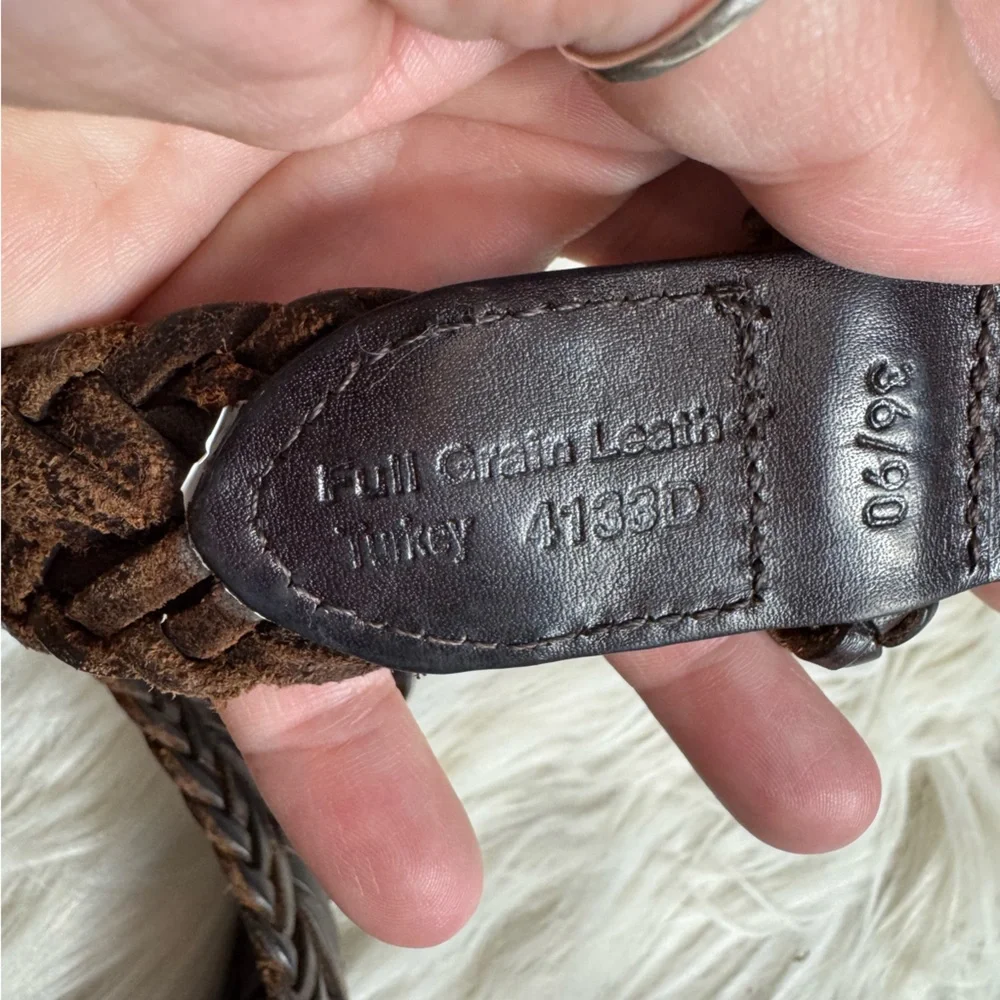 Full Grain Leather Braided Belt Men’s 36 Made in Turkey